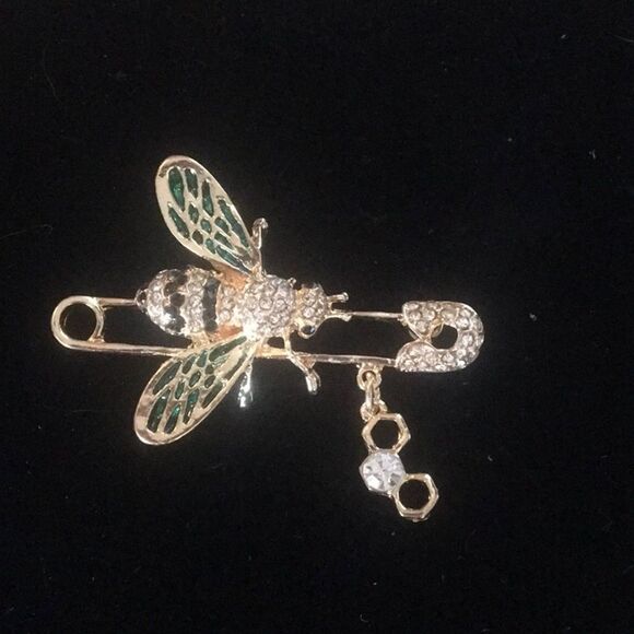 Bumblebee Rhinestone  Brooch - Picture 1 of 3